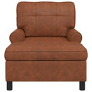 Chaise Lounge med pude Brun 91 x 157 x 91 cm Faux læder