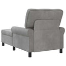 Chaise Lounge med pude Lysegrå 91 x 157 x 91 cm Fløjl