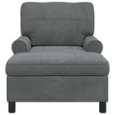 Chaise Lounge med pude Mørkegrå 91 x 157 x 91 cm Fløjl