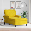 Chaise Lounge med pude Gul 91 x 157 x 91 cm Fløjl