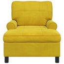Chaise Lounge med pude Gul 91 x 157 x 91 cm Fløjl