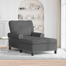 Chaise Lounge med pude Mørkegrå 91 x 157 x 91 cm Stof