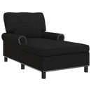 Chaise Lounge med pude Sort 91 x 157 x 91 cm Stof