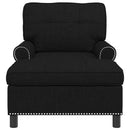 Chaise Lounge med pude Sort 91 x 157 x 91 cm Stof