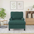 Chaise Lounge med pude Mørkegrøn 91 x 157 x 91 cm Stof