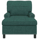 Chaise Lounge med pude Mørkegrøn 91 x 157 x 91 cm Stof
