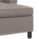 Chaise Lounge med pude Gråbrun 91 x 157 x 91 cm Stof