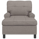 Chaise Lounge med pude Gråbrun 91 x 157 x 91 cm Stof