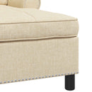Chaise Lounge med pude Creme 91 x 157 x 91 cm Stof