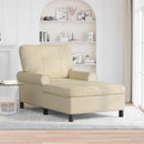 Chaise Lounge med pude Creme 91 x 157 x 91 cm Stof