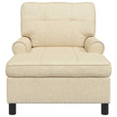 Chaise Lounge med pude Creme 91 x 157 x 91 cm Stof
