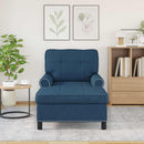 Chaise Lounge med pude Blå 91 x 157 x 91 cm Stof
