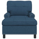 Chaise Lounge med pude Blå 91 x 157 x 91 cm Stof