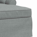 Chaise lounge med volant med pude med pude 3 pcs Lysegrå Stof