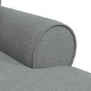 Chaise lounge med volant med pude med pude 3 pcs Lysegrå Stof