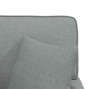 Chaise lounge med volant med pude med pude 3 pcs Lysegrå Stof
