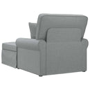 Chaise lounge med volant med pude med pude 3 pcs Lysegrå Stof