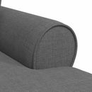 Chaise lounge med volant med pude med pude 3 pcs Mørkegrå Stof