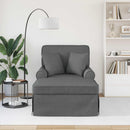 Chaise lounge med volant med pude med pude 3 pcs Mørkegrå Stof