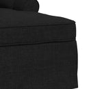 Chaise lounge med volant med pude med pude 3 pcs Sort Stof
