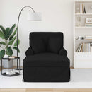 Chaise lounge med volant med pude med pude 3 pcs Sort Stof