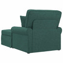 Chaise lounge med volant med pude med pude 3 pcs Mørkegrøn Stof