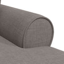 Chaise lounge med volant med pude med pude 3 pcs Gråbrun Stof
