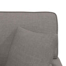Chaise lounge med volant med pude med pude 3 pcs Gråbrun Stof