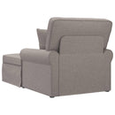 Chaise lounge med volant med pude med pude 3 pcs Gråbrun Stof