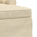 Chaise lounge med volant med pude med pude 3 pcs Creme Stof