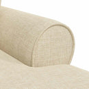 Chaise lounge med volant med pude med pude 3 pcs Creme Stof
