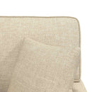 Chaise lounge med volant med pude med pude 3 pcs Creme Stof