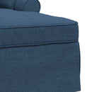 Chaise lounge med volant med pude med pude 3 pcs Blå Stof