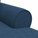 Chaise lounge med volant med pude med pude 3 pcs Blå Stof