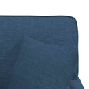 Chaise lounge med volant med pude med pude 3 pcs Blå Stof