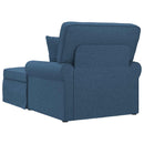 Chaise lounge med volant med pude med pude 3 pcs Blå Stof