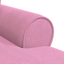 Chaise lounge med volant med pude med pude 3 pcs Lyserød Stof