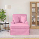 Chaise lounge med volant med pude med pude 3 pcs Lyserød Stof