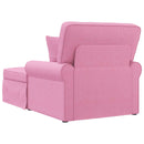 Chaise lounge med volant med pude med pude 3 pcs Lyserød Stof