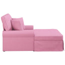 Chaise lounge med volant med pude med pude 3 pcs Lyserød Stof