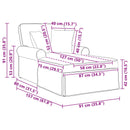 Chaise lounge med volant med pude med pude 3 pcs Lyserød Stof