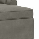 Chaise lounge med volant med pude 3 pcs Lysegrå Velourstof