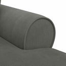 Chaise lounge med volant med pude 3 pcs Mørkegrå Velourstof