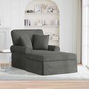Chaise lounge med volant med pude 3 pcs Mørkegrå Velourstof