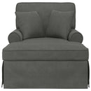 Chaise lounge med volant med pude 3 pcs Mørkegrå Velourstof