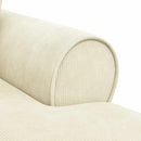 Chaise lounge med volant med pude 3 pcs Creme Velourstof