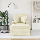 Chaise lounge med volant med pude 3 pcs Creme Velourstof