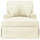 Chaise lounge med volant med pude 3 pcs Creme Velourstof
