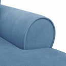 Chaise lounge med volant med pude med pude 3 pcs Blå Velourstof