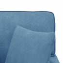 Chaise lounge med volant med pude med pude 3 pcs Blå Velourstof